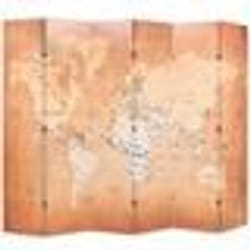vidaXL Cloison de séparation pliable 228 x 170 cm Carte du monde Jaune