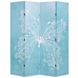 vidaXL Cloison de séparation pliable 160 x 170 cm Papillon Bleu