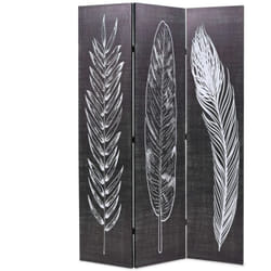 Vidaxl - Cloison de séparation pliable 120 x 170 cm Plumes Noir et blanc