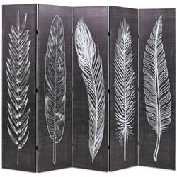 Vidaxl - Cloison de séparation pliable 200 x 170 cm Plumes Noir et blanc