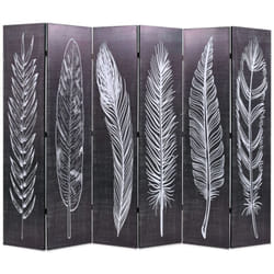 Vidaxl - Cloison de séparation pliable 228 x 170 cm Plumes Noir et blanc