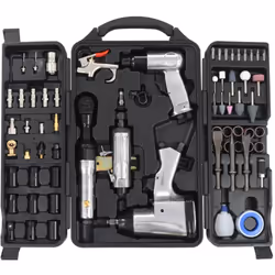 Cet ensemble complet contient une sélection d'outils pneumatiques populaires (une clé à chocs pneumatique 1/2", une meuleuse  ...