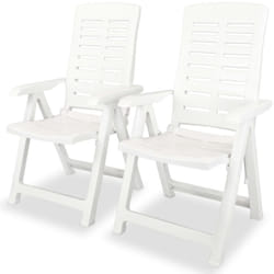 Vidaxl - lot de 2 Chaises inclinables de jardin Plastique Blanc