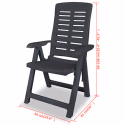 VidaXL 43897 chaise d'extérieur Terrace Plastique Anthracite - Vue supplémentaire 8