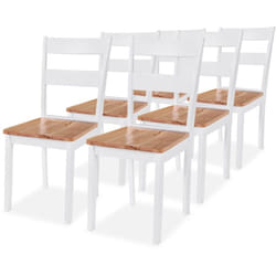 Lot De 6 Chaises À Manger - Chaises De Salle À Manger Blanc Bois D'Hévéa Vidaxl