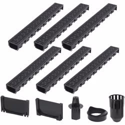 Description générale Cet ensemble complet se compose de 6 caniveaux de drainage avec grilles en plastique, 1 système de filtr ...