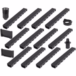 Cet ensemble complet se compose de 12 caniveaux de drainage avec grilles en plastique, 1 système de filtration, 1 raccord de ...