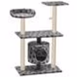 vidaXL Arbre à chat avec griffoir en sisal 95 cm Gris Motif de pattes