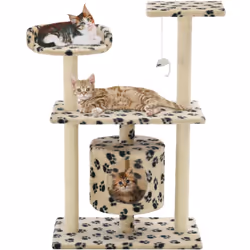 Offrez à vos amis félins un avant-goût du luxe avec notre arbre à chat rempli de fonctionnalités ! Ce centre de jeu à plusieu ...
