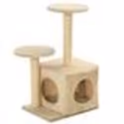 vidaXL Arbre à chat avec griffoir en sisal 60 cm Beige