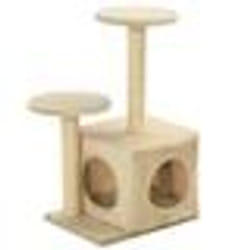 vidaXL Arbre à chat avec griffoir en sisal 60 cm Beige