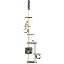 Arbre à chat avec griffoirs en sisal 260 cm Gris Motif pattes Vidaxl