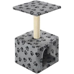 Arbre à chat avec griffoirs en sisal 55 cm Gris Motif de pattes Vidaxl