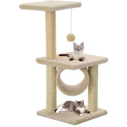Arbre à chat avec griffoirs en sisal 65 cm Beige Vidaxl