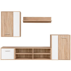 Vidaxl - Ensemble de meuble tv de 5 pièces en bois d'ingénierie blanc et chêne sonoma