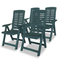 Vidaxl - Chaises inclinables de jardin 4 pcs Plastique Vert