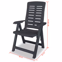 VidaXL 275071 chaise d'extérieur Terrace Plastique Anthracite - Vue supplémentaire 8