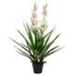 vidaXL Plante artificielle Orchidée Cymbidium avec pot 100 cm Vert - TU
