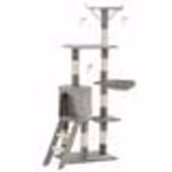 vidaXL Arbre à chat avec griffoirs en sisal 138 cm Gris