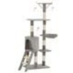 vidaXL Arbre à chat avec griffoirs en sisal 138 cm Gris