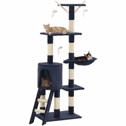 Avec cet arbre à chat de haute qualité, vos chats peuvent gratter, se percher, se cacher, grimper et se détendre à leur guise ...