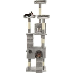 vidaXL Arbre à chat avec griffoirs en sisal 170 cm Gris