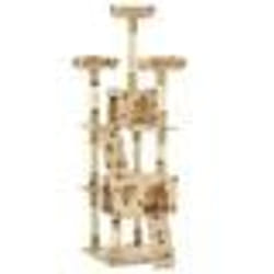vidaXL Arbre à chat et griffoirs en sisal 170 cm Beige Motif de pattes