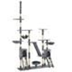 vidaXL Arbre à chat et griffoirs 230-250 cm Empreintes de pattes Gris