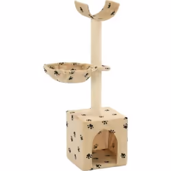 vidaXL Arbre à chat et griffoirs en sisal 105 cm Beige Motif de pattes