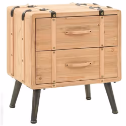 vidaXL Table de chevet Bois de sapin massif 50 x 35 x 57 cm - TU