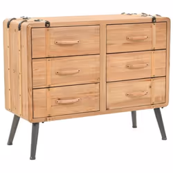 vidaXL Armoire à tiroirs bois de sapin massif 91x35x73 cm - TU