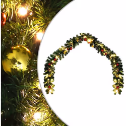Description générale Cette guirlande de Noël luxueusement épaisse, ornée de boules et de lumières LED, est parfaite pour déco ...
