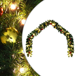 vidaXL Guirlande de Noël décorée avec boules et lumières LED 20 m - TU