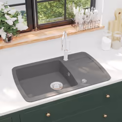 Notre évier de cuisine en granit sera un ajout intemporel à la décoration de votre cuisine. Il dispose d'un seul bac extra-pr ...