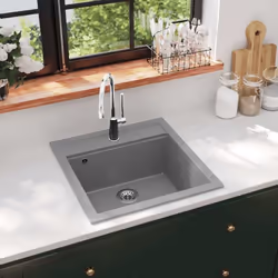 Notre évier de cuisine en granit sera un ajout intemporel à la décoration de votre cuisine. Il dispose d'un seul bac extra-pr ...
