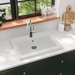 Vidaxl - Lavabo en granit 600 x 450 x 120 mm Blanc