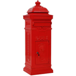 vidaXL Boîte aux lettres à pilier Aluminium Vintage antirouille Rouge