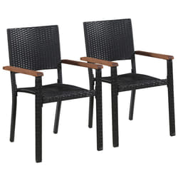 VidaXL 43937 chaise d'extérieur Terrace Bois d'acacia, Polyuréthane, Acier Noir, Marron