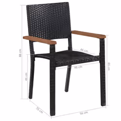 VidaXL 43937 chaise d'extérieur Terrace Bois d'acacia, Polyuréthane, Acier Noir, Marron - Vue supplémentaire 5