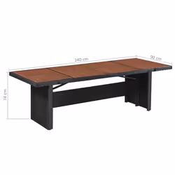 VidaXL 43940 table de jardin Noir, Marron - Vue supplémentaire 4