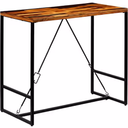 Cette table de bar en bois a un style industriel et apportera une touche distinctive à votre cuisine, salle à manger, à vos b ...