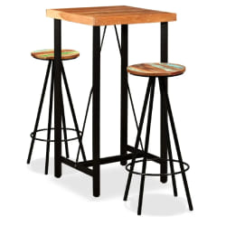 vidaXL Ensemble de bar 3 pcs - Acacia massif