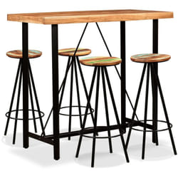 Ensemble De Bar 5 Pcs Bois D'Acacia Massif Et De Récupération Vidaxl