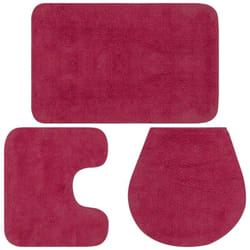 Vidaxl - Jeu de tapis de salle de bain 3 pcs Tissu Fushsia