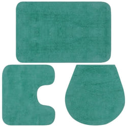 Vidaxl - Jeu de tapis de salle de bain 3 pcs Tissu Turquoise