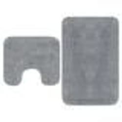 vidaXL Tapis de salle de bain 2 pcs Tissu Gris - TU