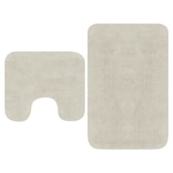 vidaXL Jeu de tapis de salle de bain 2 pcs Tissu Blanc - TU