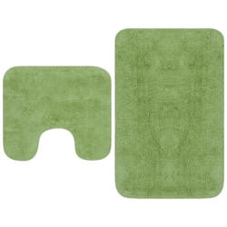 Vidaxl - Jeu de tapis de salle de bain 3 pcs Tissu Vert