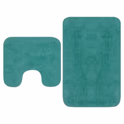vidaXL Tapis de salle de bain 2 pcs Tissu Turquoise - TU