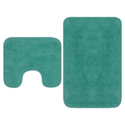 vidaXL Tapis de salle de bain 2 pcs Tissu Turquoise - TU